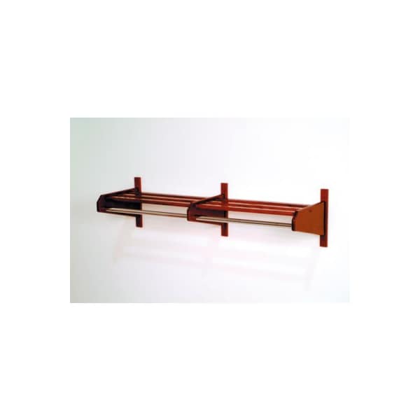 Wooden Mallet 49 3/4" Double Hat & Coat Rack w/ Chrome Bar - Mahogany 48DCRMH - main